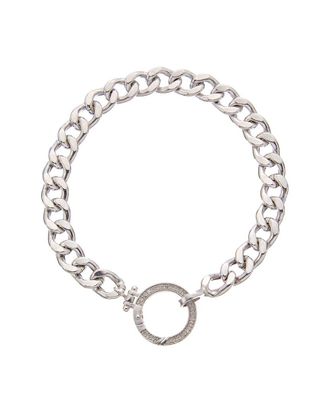 Meshmerise 18K Over Silver 0.15 Ct. Tw. Diamond Curb Chain Bracelet