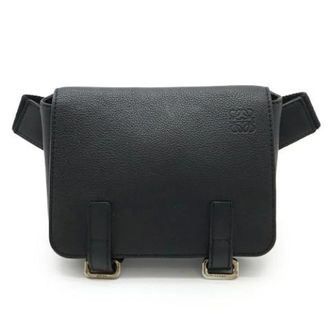 Loewe Pre-owned Anagram Leather 2way Schoudertas - Heren - Pre-owned - Zwart - Maat: ONE Size Leer