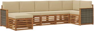 vidaXL Conjunto De Sof&aacute;s De Exterior 6 Uds. Natural Vidaxl