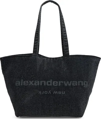 Alexander Wang Punch Hotfix Denim Tote in Grey Aged at Nordstrom
