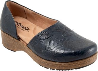 Softwalk Addie Half dOrsay Clog in Navy Floral at Nordstrom, Size 10.5