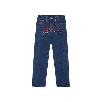 Icecream Straight Jeans, male, Blue, Size: W32 Crystal Running Dog Denim Pant