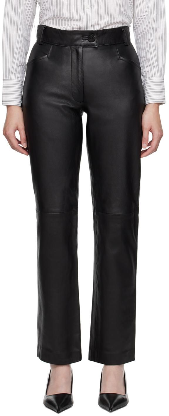 パンツ Michael Kors Black Pants with Belt Loops in Leather Woman Michael Michael Kors Black Pants With Belt Loops In Leather