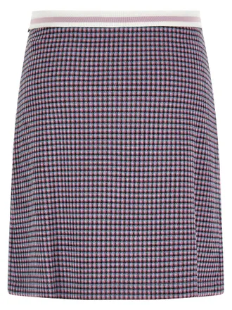 Marni Houndstooth Pleated Skirt - Navy
