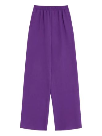Valentino Garavani elasticated-waist trousers - women - Silk/Silk - 42 - Purple
