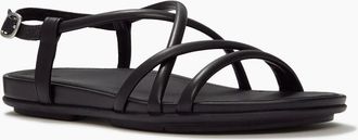 FitFlop Womens Fitflop Gracie Crystal Leather Womens All Black Sandals - Size: 4