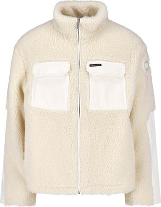 Canada Goose Boxy Off-White High Collar Flap Pockets Fleece Jacket