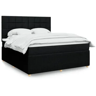vidaXL Vidaxl - Cama Box Spring Con Colch&oacute;n Tela Negro 180x200 Cm