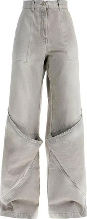 The Attico Gedeconstrueerde Wijde Pijpen Denim Broek - Dames - Loose Fit Jeans - Grijs - W28 - Denim - Jeans