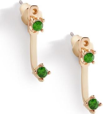 Mint & Lily Birthstone Drop Ear Jacket Earrings in May Emerald at Nordstrom
