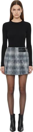 Pinko Grey Checks Mini Skirt