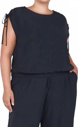 Dex Clothing Drawstring Shoulder Top In Midnight Navy