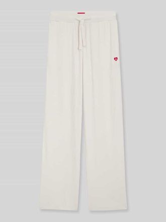 HUGO BOSS Relaxed Fit Sweathose aus Modal-Mix Modell HUGO HEART in Offwhite, Gr&ouml;&szlig;e XL