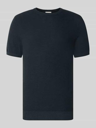 Profuomo T-Shirt aus Baumwoll-Leinen-Mix in Marine, Gr&ouml;&szlig;e XXL