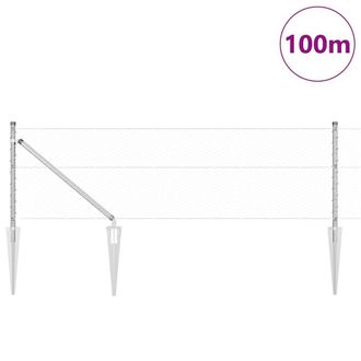 Berkfield Home Hexagon Fence 0.6x100 m Galvanised Steel in Silver