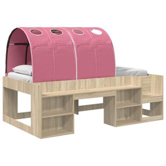 vidaXL Cama Con T&uacute;nel 3 Uds. Roble Sonoma Y Rosa Madera De Ingenier&iacute;a Vidaxl