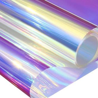 OEM L&aacute;mina Transparente Hologr&aacute;fica Para Ventanas - Iridiscente - 40 X 100 Cm