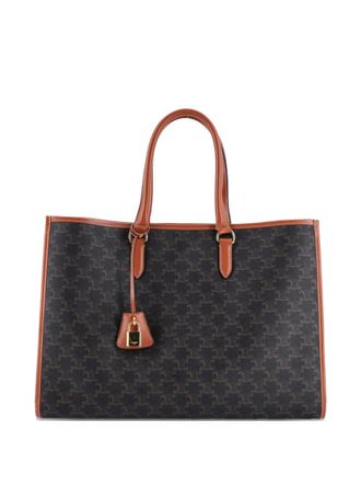 Celine Horizontal Cabas Triomphe Coated Canvas tote bag - Bruin