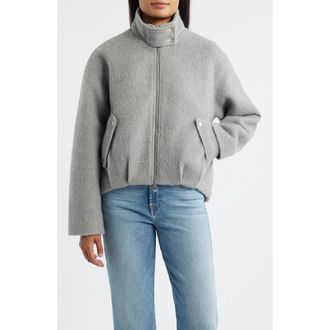 Bernardo Hairy Crop Jacket in Light Grey at Nordstrom Rack, Size Medium