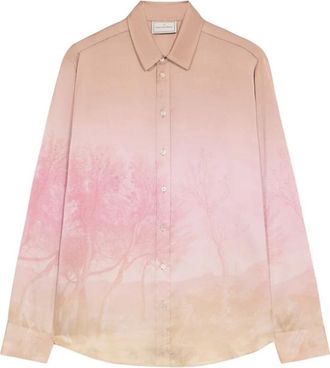 Pierre-Louis Mascia Adastrgum Longsleeve Shirt Silk - Heren - Casual Overhemden - Roze - XS - Overhemden