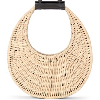 Staud Good Night Moon Wicker Top Handle Bag in Natural at Nordstrom