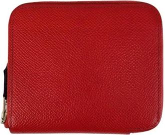 Herm&egrave;s Pre-owned Wallets, female, Red, Size: ONE SIZE Pre-owned Azap Silkin Compact Wallet