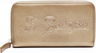 Bulgari Gold Leather Long Wallet (Bi-Fold) (Pre-Owned)