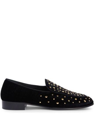 Giuseppe Zanotti Mocassini Rudolph Sparkle con cristalli - Nero