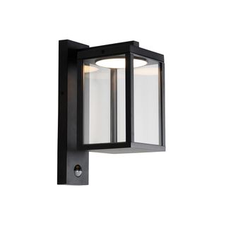 QAZQA Moderno Farol De Pared Exterior Negro Con Sensor De Movimiento Led - Ferdinand Aluminio /vidrio Rectangular Incluye Led Max. 1 X 13 Watt - Qazqa