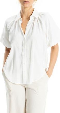 Max Studio Bubble Sleeve BF Shirt in White at Nordstrom Rack, Size X-Small