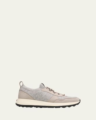 Tod's Sportiva Knit Suede Trainer Sneakers