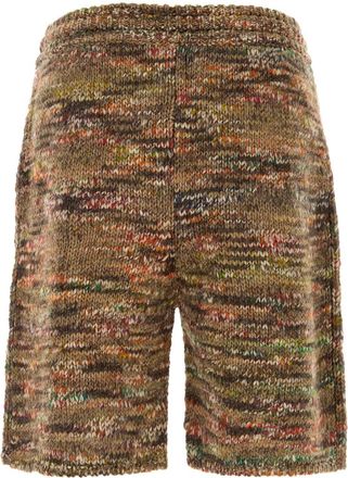 Alanui Mens Grunge Beat Bermuda Shorts Multicolor Virgin Wool Acrylic Bermudas