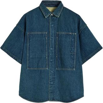 Jil Sander Overhemden, Dames, Blauw, S, Denim, Blauwe Denim Poloshirt
