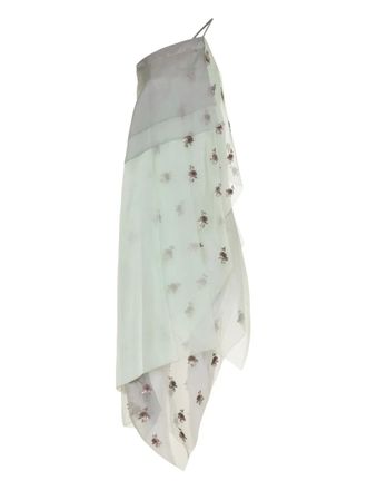 Fendi asymmetric sequin-embellished dress - Green