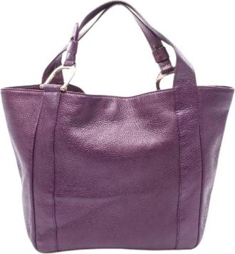 Gucci Pre-owned Greenwich Leather Tote Bag - Dames - Vintage Handtas - Paars - ONE Size - Leer - Vintage