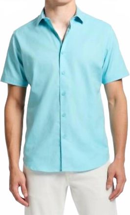 Robert Graham Odyssey Short Sleeve Button Down Shirt In Seafoam