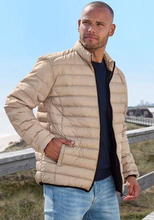 H.I.S Steppjacke H.I.S, Herren, Gr. XL (56/58), beige (sand), Obermaterial: 100% Polyester. Futter: 100% Polyester, unifarben, Basic, Jacken Steppjacke, lei