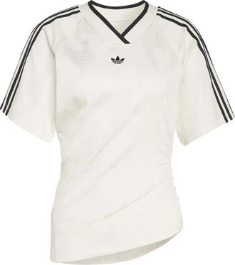 adidas Rouched Football short-sleeves T-shirt - women - Recycled Polyester/Elastane - S - Neutrals