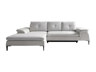 VENTE-UNIQUE.COM Sof&aacute; rinconera tela blanco