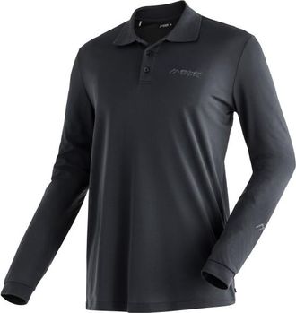 Maier Sports Ulrich L/S Polo-Shirt f&uuml;r Herren | schwarz