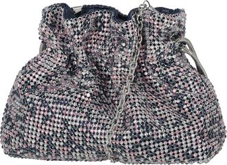 Jessica McClintock Maxine Rhinestone Mesh Bucket Clutch in Pink Navy Multi at Nordstrom Rack