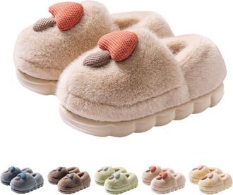 Generic Womens Thick Sole Slippers Mushroom Slippers For Women Super Soft Fuzzy Cushion Slipper Lovely Bootie Slipper Anti Skid Outdoor Sliders Winter Warm Sl
