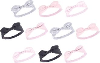 Hudson Baby 10Pk Knotted Jersey Headbands in Pink Bandana at Nordstrom