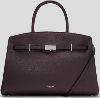 DeMellier The Midi Hudson in Bordeaux Small Grain Leather Crossbody bag