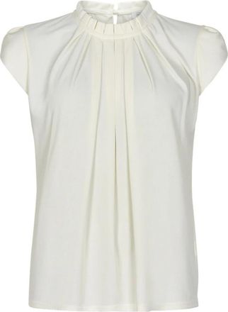 In Front Off White Blouse met Ruchedetail - Dames - Blouses - Wit - 2XL - Polyester - Overhemden
