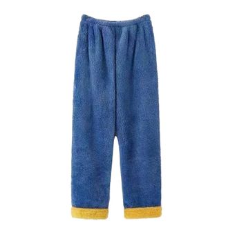 Generic Womens Thick Pyjama Bottoms Womens Pyjamas Bottoms Loose Loungewear Pants Soft Solid Colour Nightwear Winter Fluffy Pants Warm Fleece Trousers Comfy S