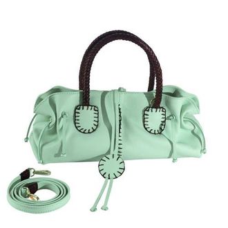 Carlos Falchi Mini Satchel Leather Bag in Lime at Nordstrom