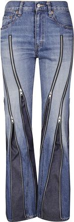 Junya Watanabe Flared Denim Trousers With Zipper Detail