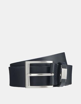 HUGO BOSS Mens Connio Italian Leather Belt - Navy - Size: 32 inch