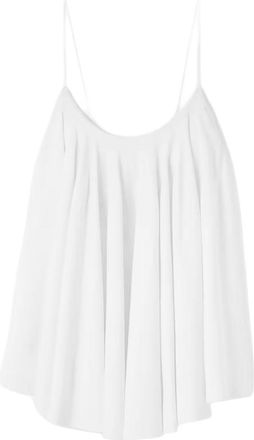 Jacquemus White Pleated Open Back Flowy Top